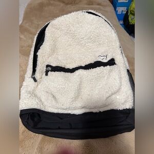 Victoria’s Secret Pink White and Black Sherpa Backpack
